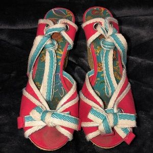 Pink White & Blue Espadrilles